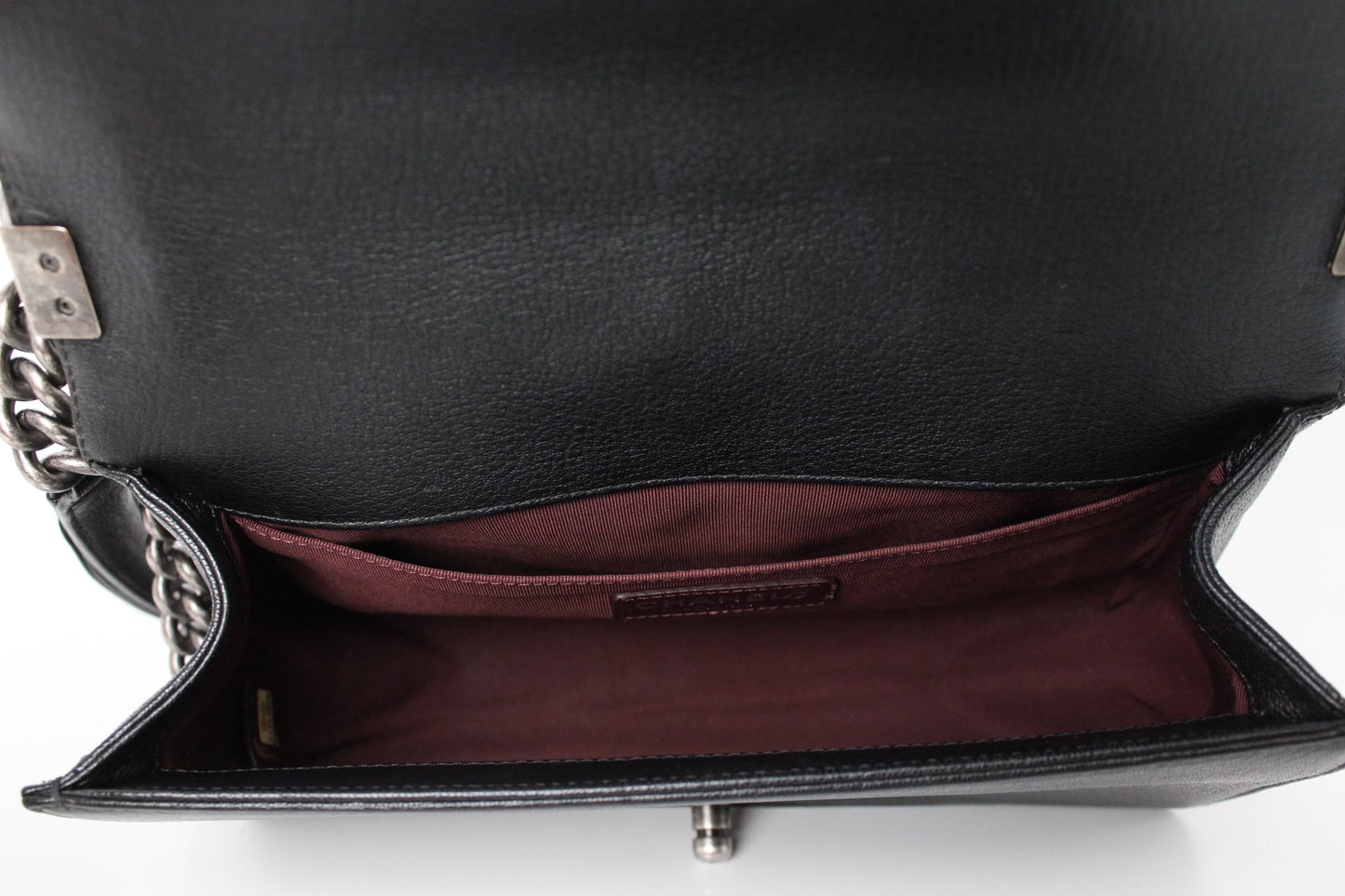 CHANEL CC MEDIUM OLD BOY CHEVRON FLAP CAVIAR