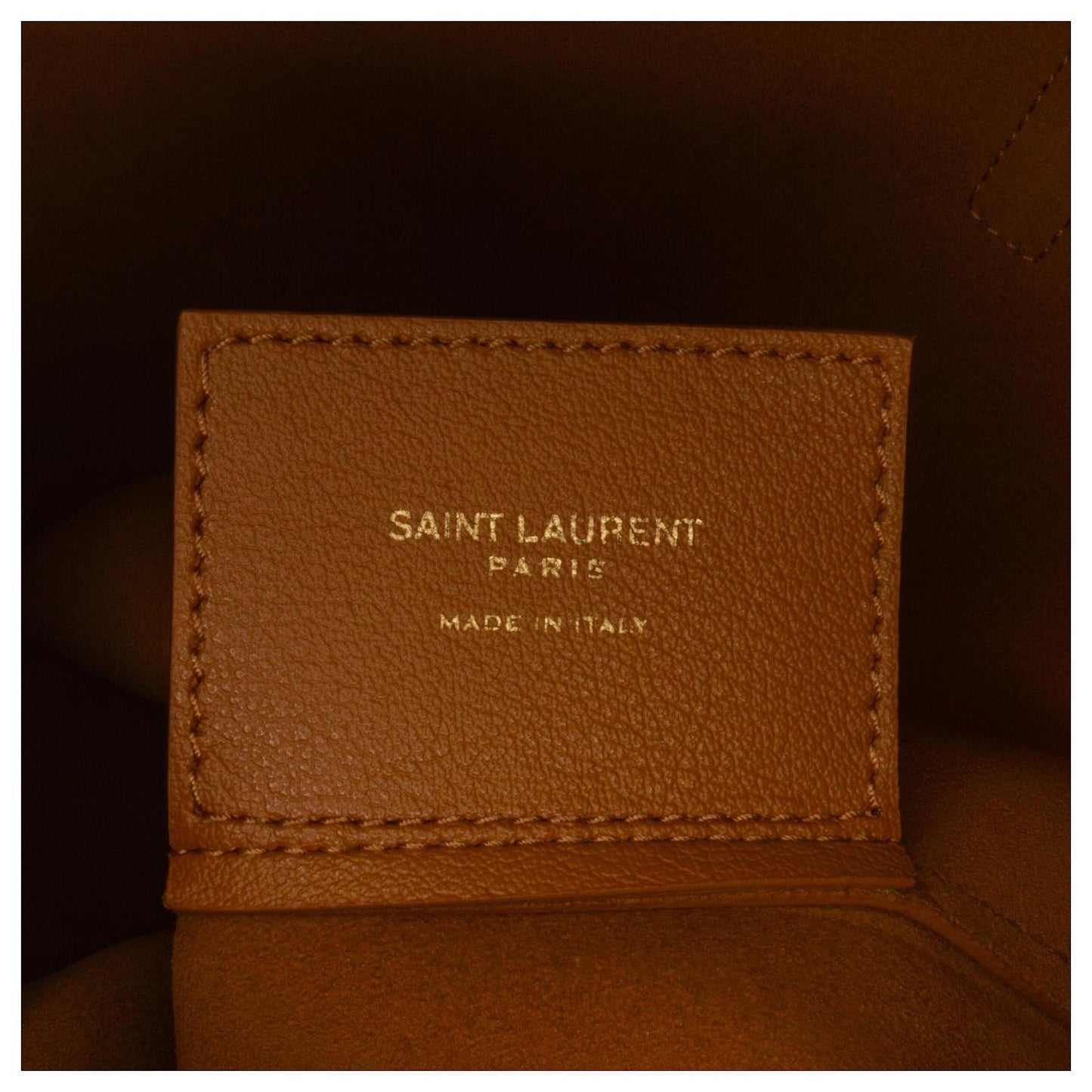 YVES SAINT LAURENT YSL BROWN TOY NORTH SOUTH SHOPPING TOTE