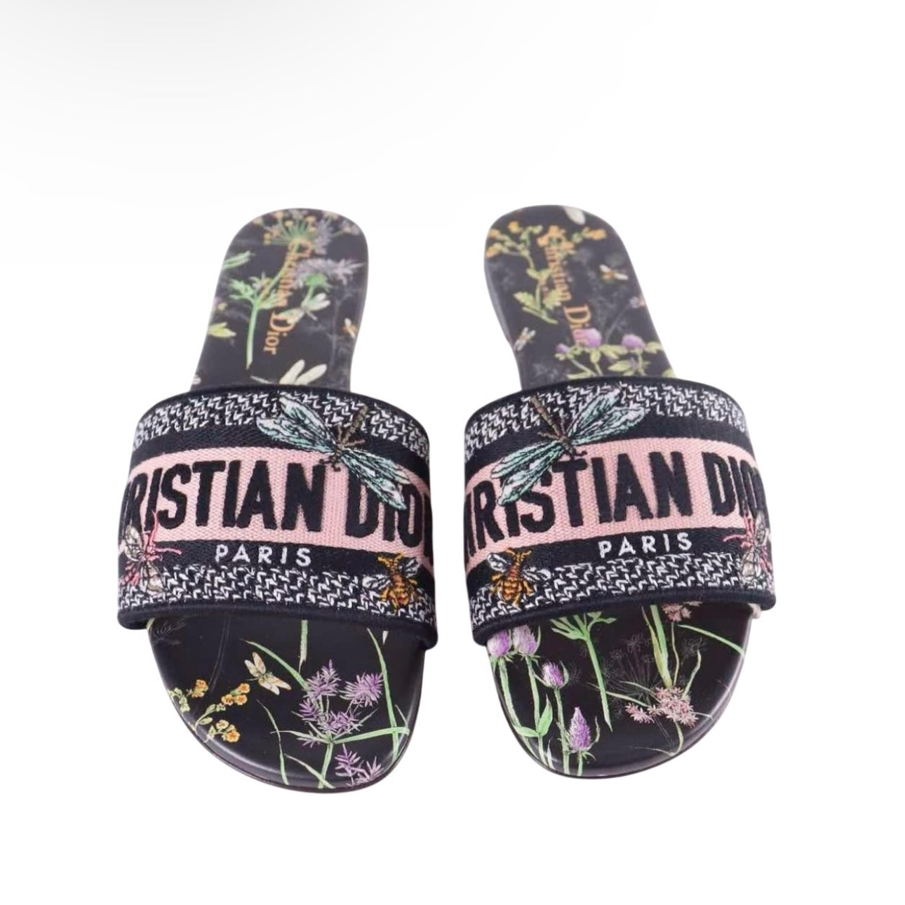 CHRISTIAN DIOR DWAY SLIDE  MULTICOLOR DIOR HERBARIUM MOTIF