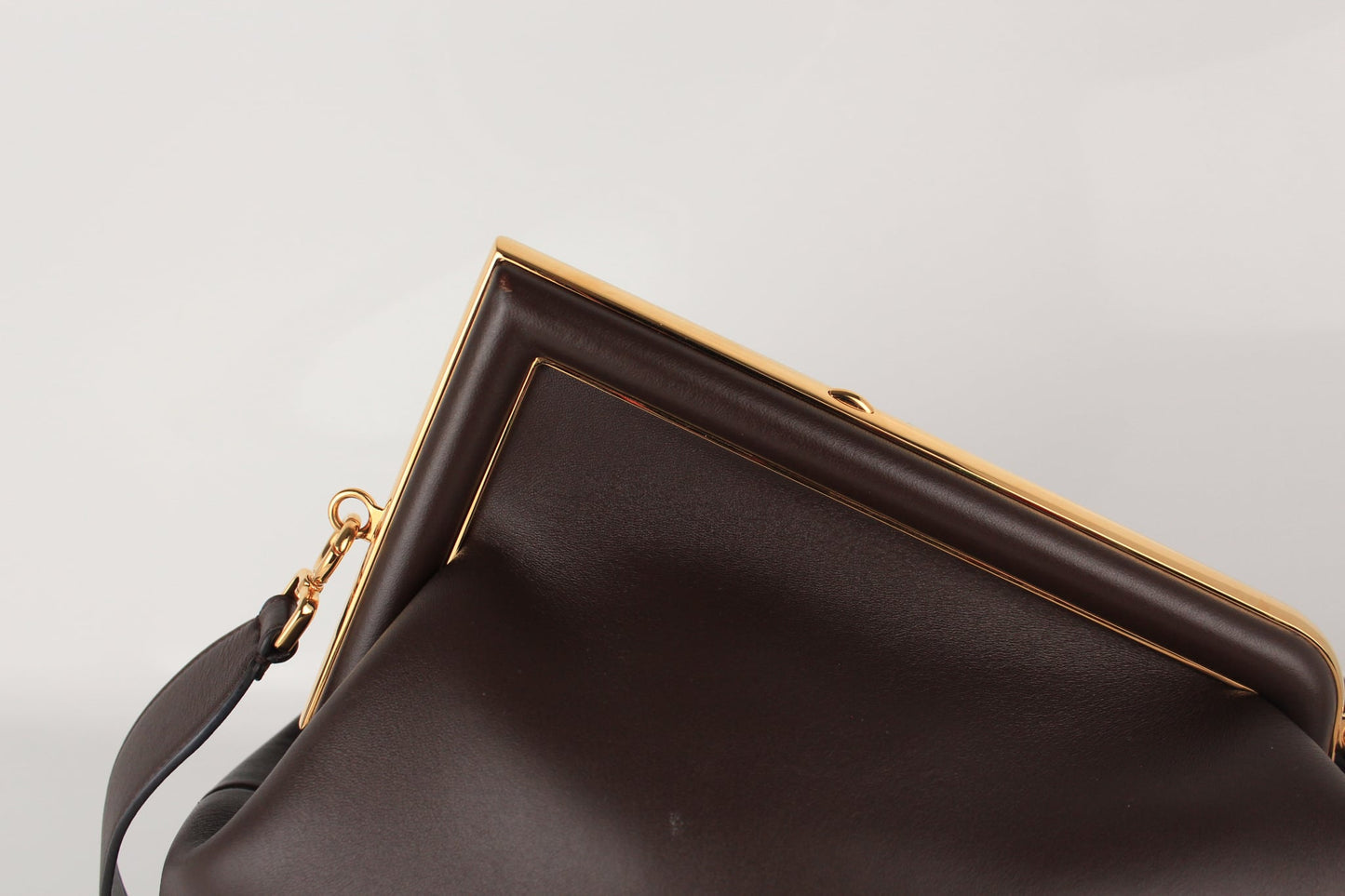 FENDI FIRST MEDIUM NAPPA BAG DARK BROWN