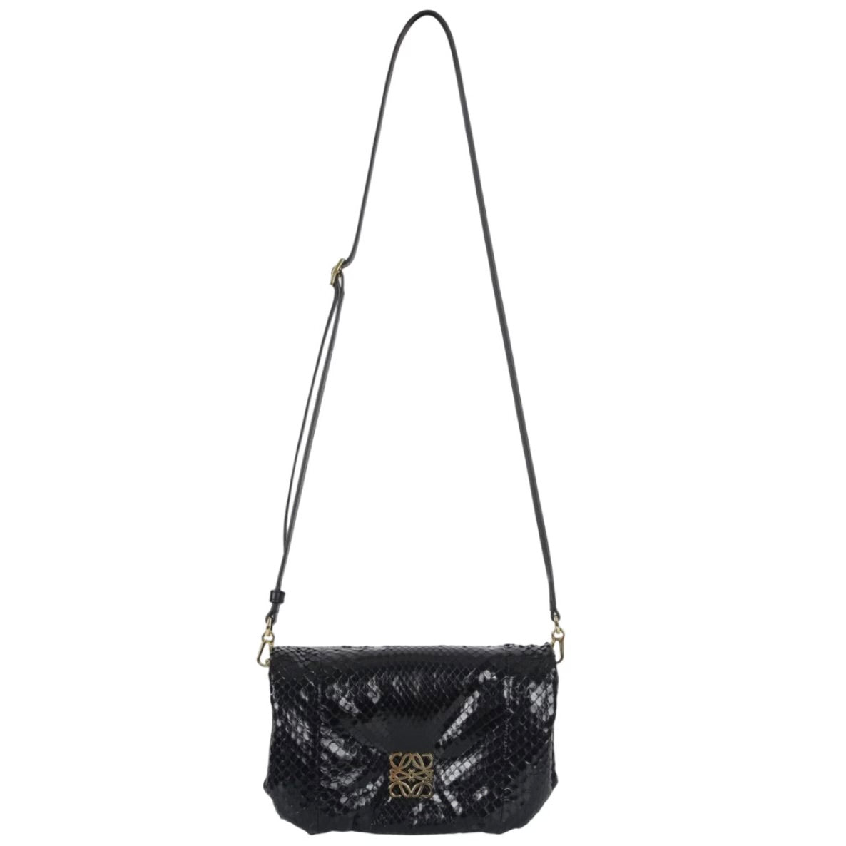 LOEWE MINI PUFFER GOYS BAG IN SNAKE EFFECT LEATHER