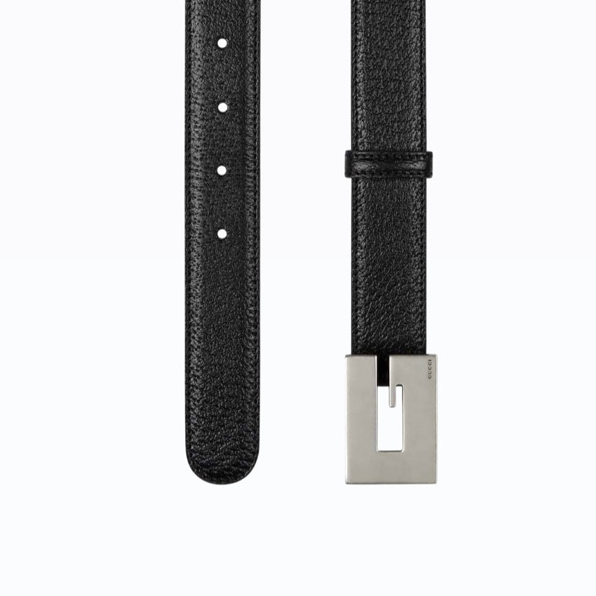GUCCI BLACK LEATHER BELT