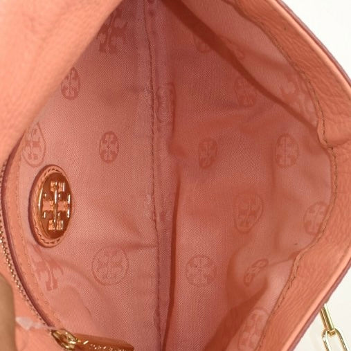 TORY BURCH CHAIN-LINK LEATHER SHOULDER BAG