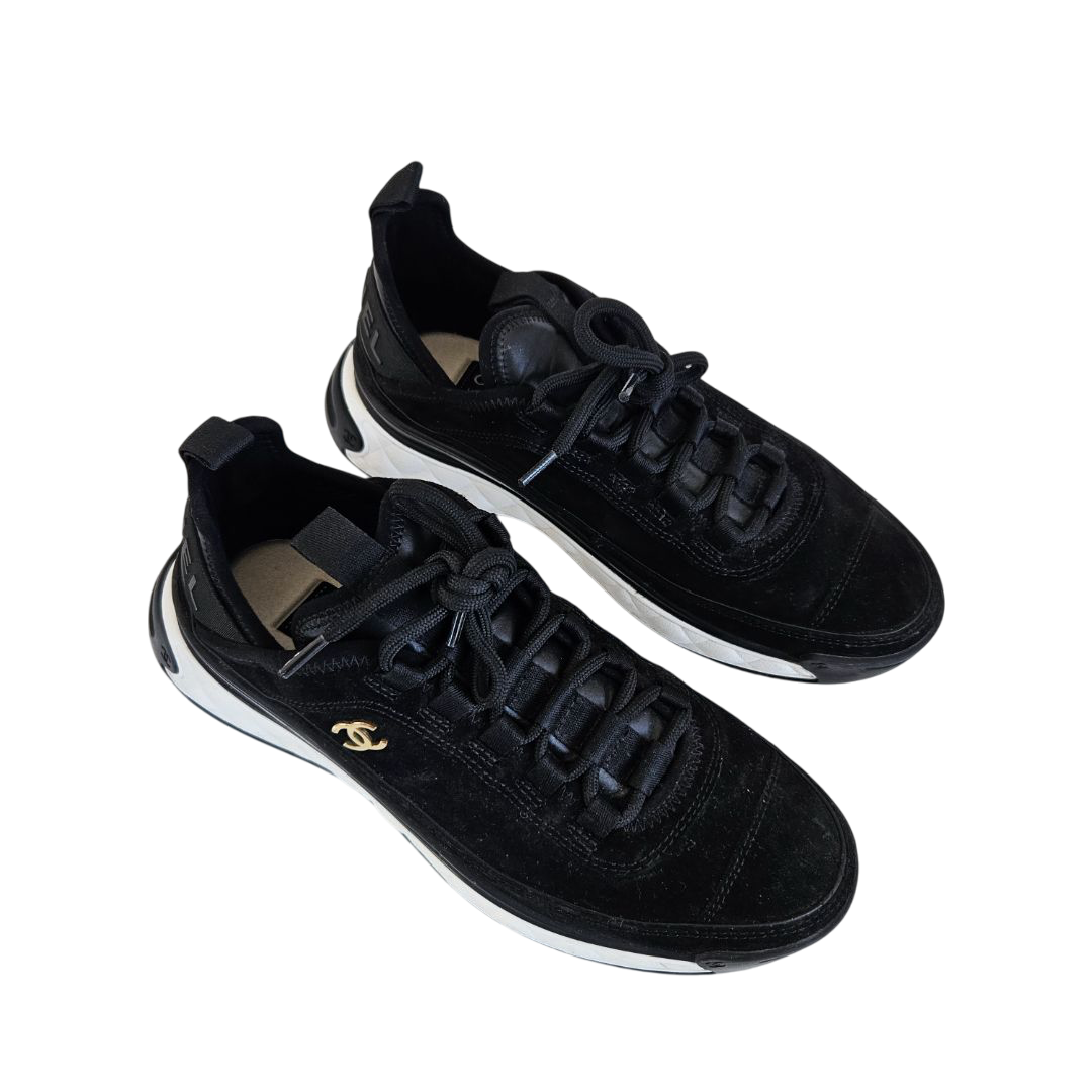 BLACK SUEDE CC LOW TOP SNEAKERS