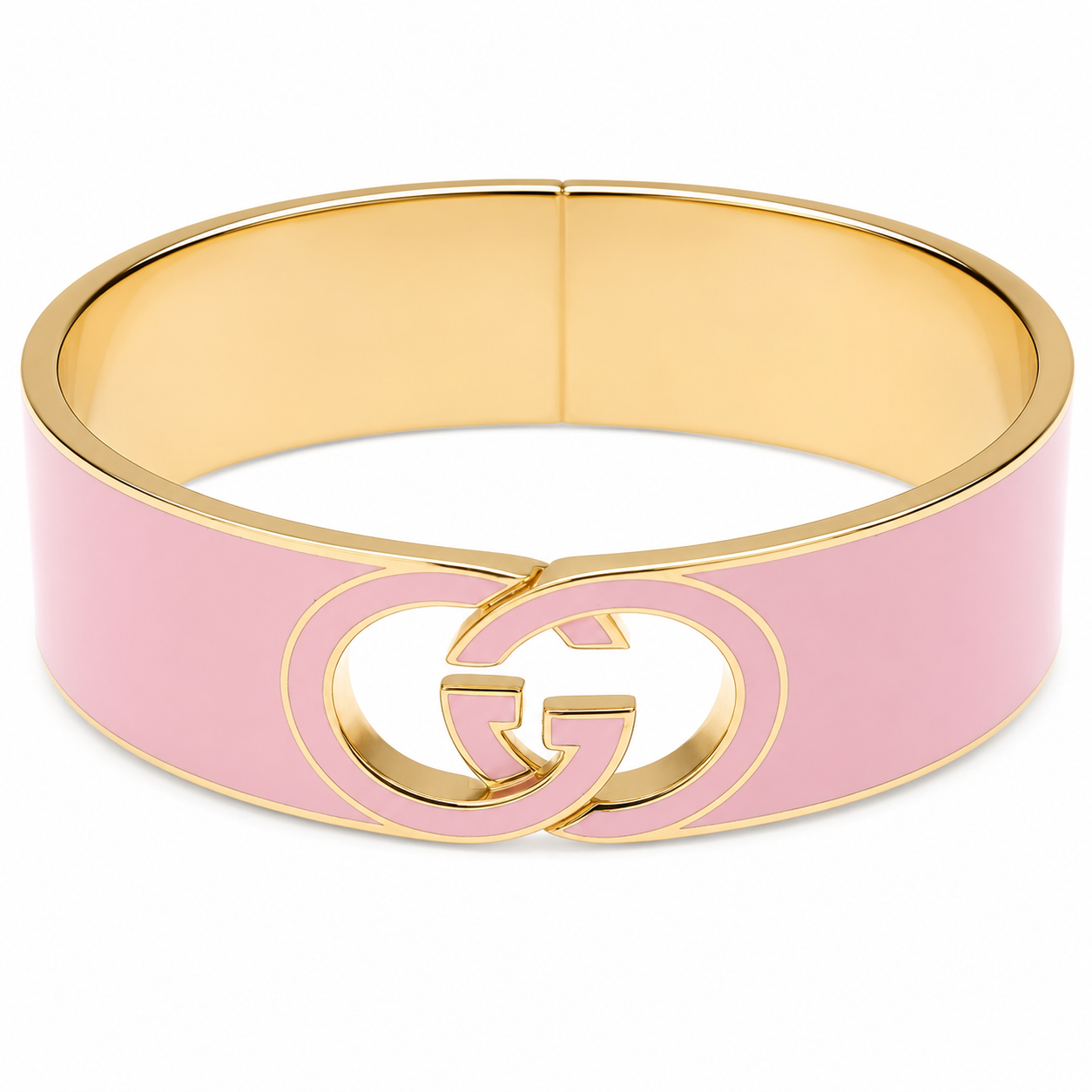 GUCCI GG ENAMEL BANGLE INTERLOCKING  BRACELET