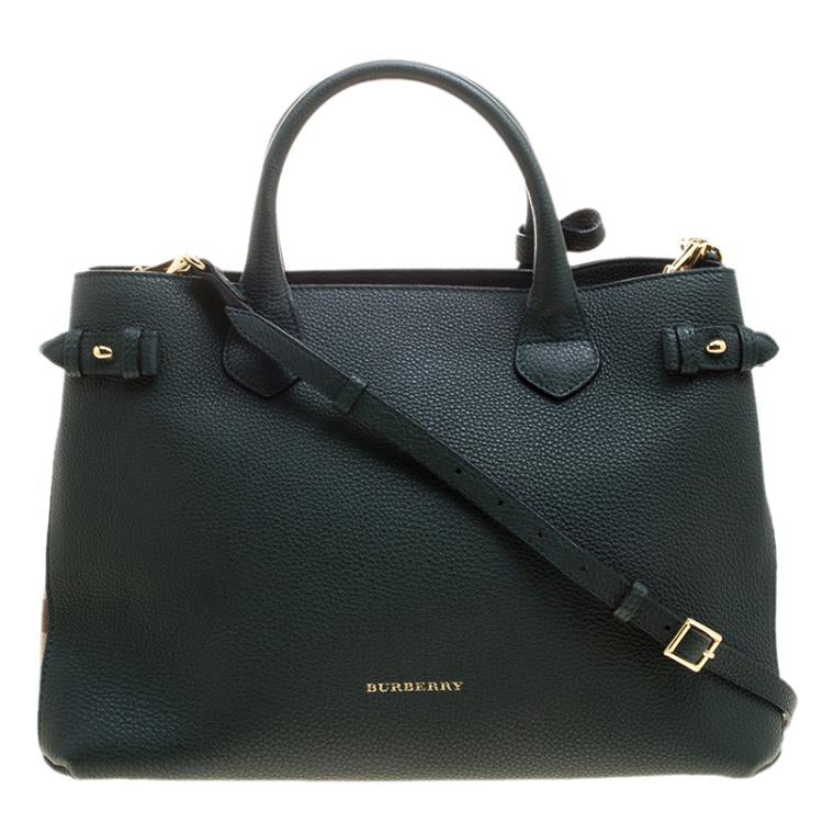 BURBERRY BB BANNER CHECK MEDIUM TOTE BAG