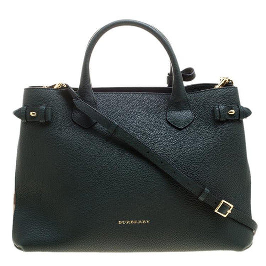 BURBERRY BB BANNER CHECK MEDIUM TOTE BAG