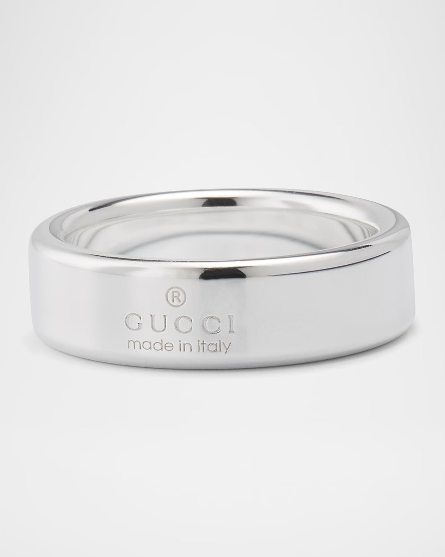 GUCCI GG STERLING SILVER TAG 9MM RING