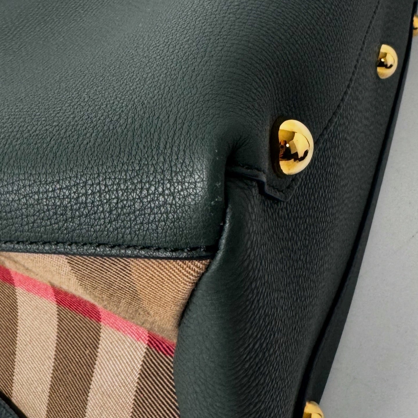 BURBERRY BB BANNER CHECK MEDIUM TOTE BAG