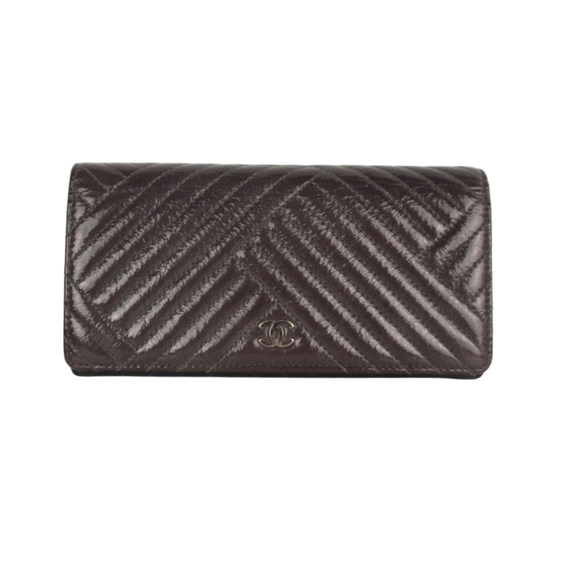 CHANEL DARK BROWN LONG WALLET