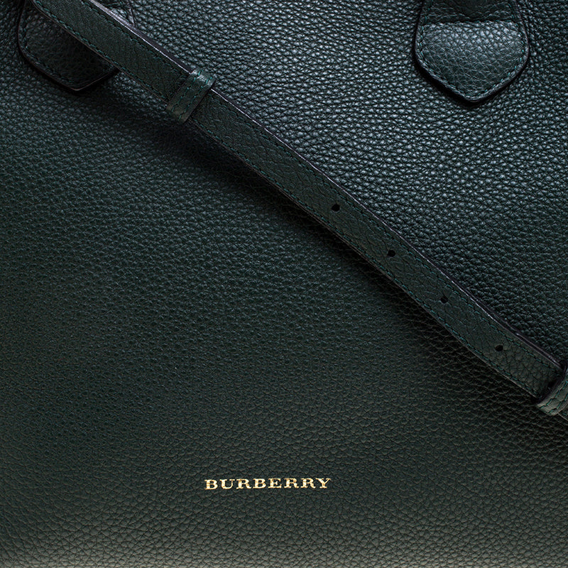 BURBERRY BB BANNER CHECK MEDIUM TOTE BAG