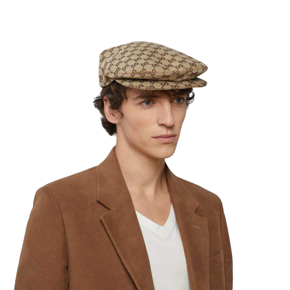 GUCCI MONOGRAM DRILL FLAT CAP