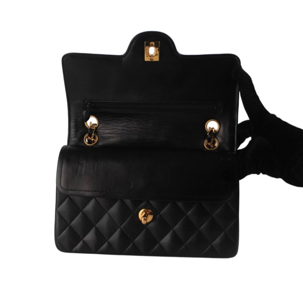 CHANEL CC DOUBLE FLAP SHOULDER BAG