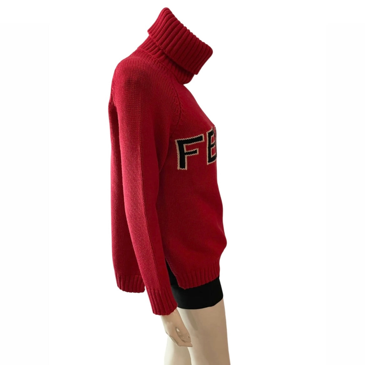 FENDI GRAPHIC PRINT TURTLENECK PULL OVER