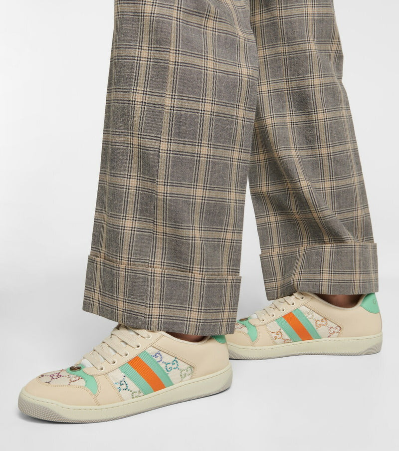 GUCCI GG WOMENS CRYSTAL SCREENER SNEAKERS