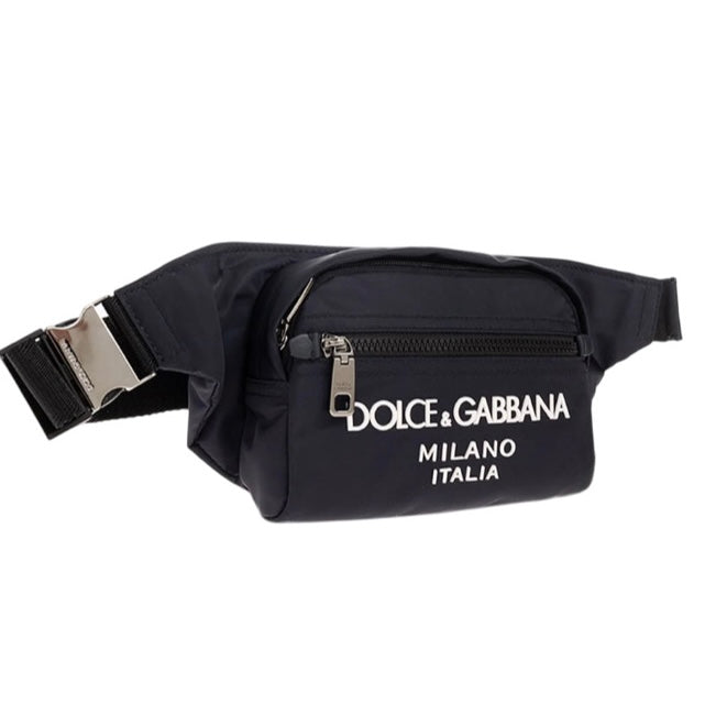 DOLCE AND GABBANA LOGO NYLON BELT BAG