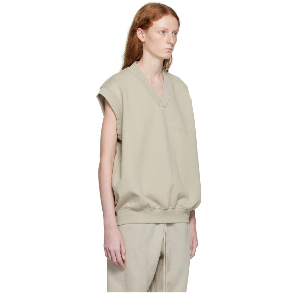ESSENTIALS GRAY V-NECK VEST