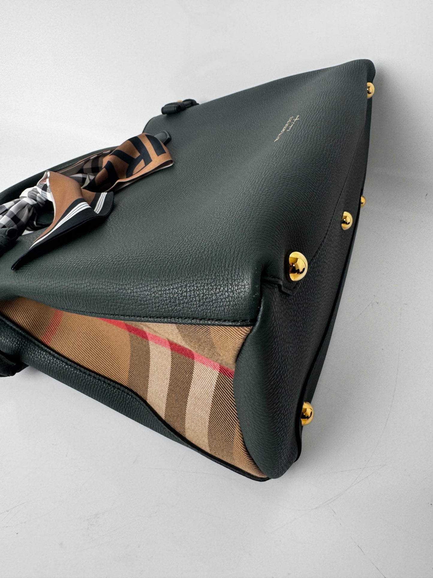 BURBERRY BB BANNER CHECK MEDIUM TOTE BAG