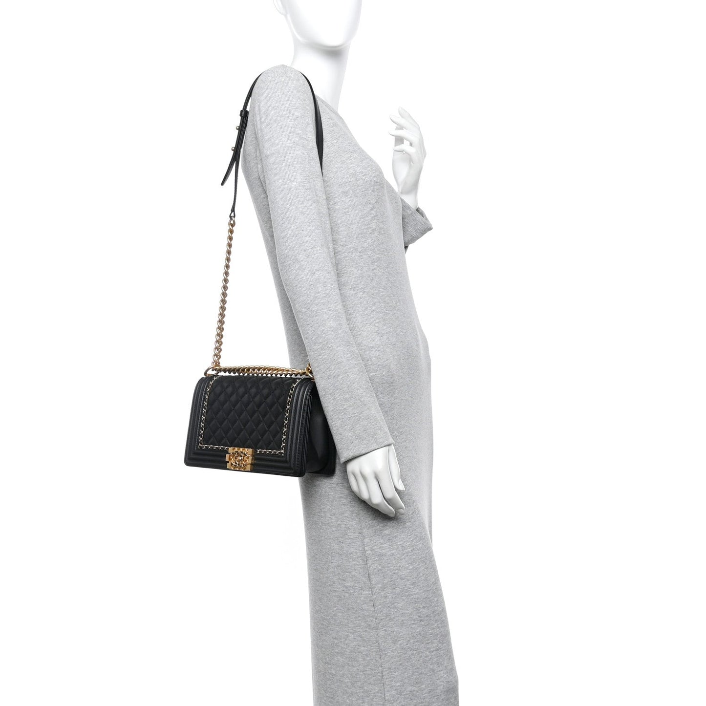 CHANEL CC LAMBSKIN CHAIN AROUND MEDIUM
BOY BAG
