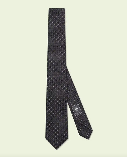 GUCCI GG JACQUARD SILK TIE