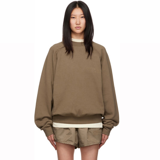ESSENTIALS BROWN UNISEX CREWNECK SWEATSHIRT