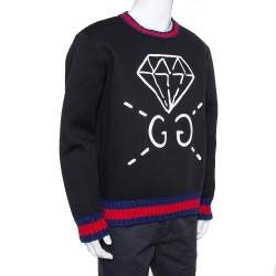 GUCCIGHOST DIAMOND GRAPHIC PRINT SWEATSHIRT