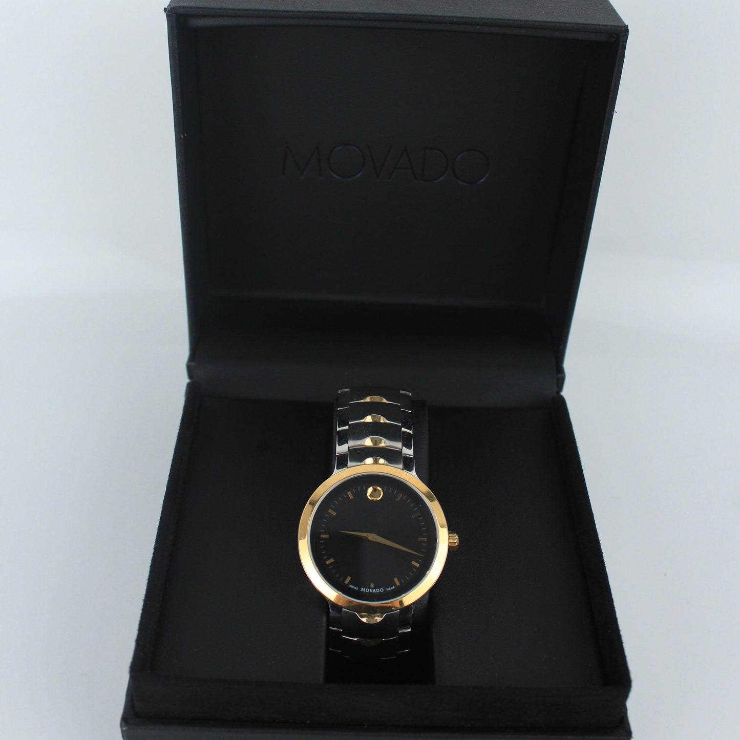 MOVADO LUNO BLACK DIAL MEN’S WATCH