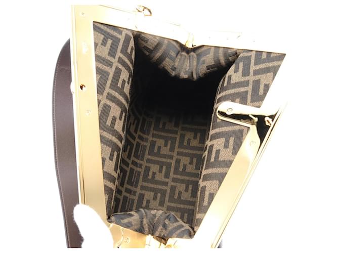 FENDI FIRST MEDIUM NAPPA BAG DARK BROWN