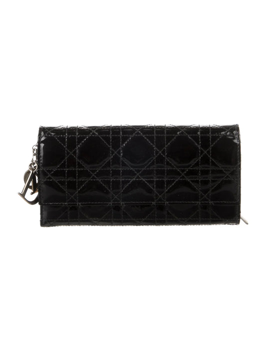 CHRISTIAN DIOR PATENT CANNAGE WALLET