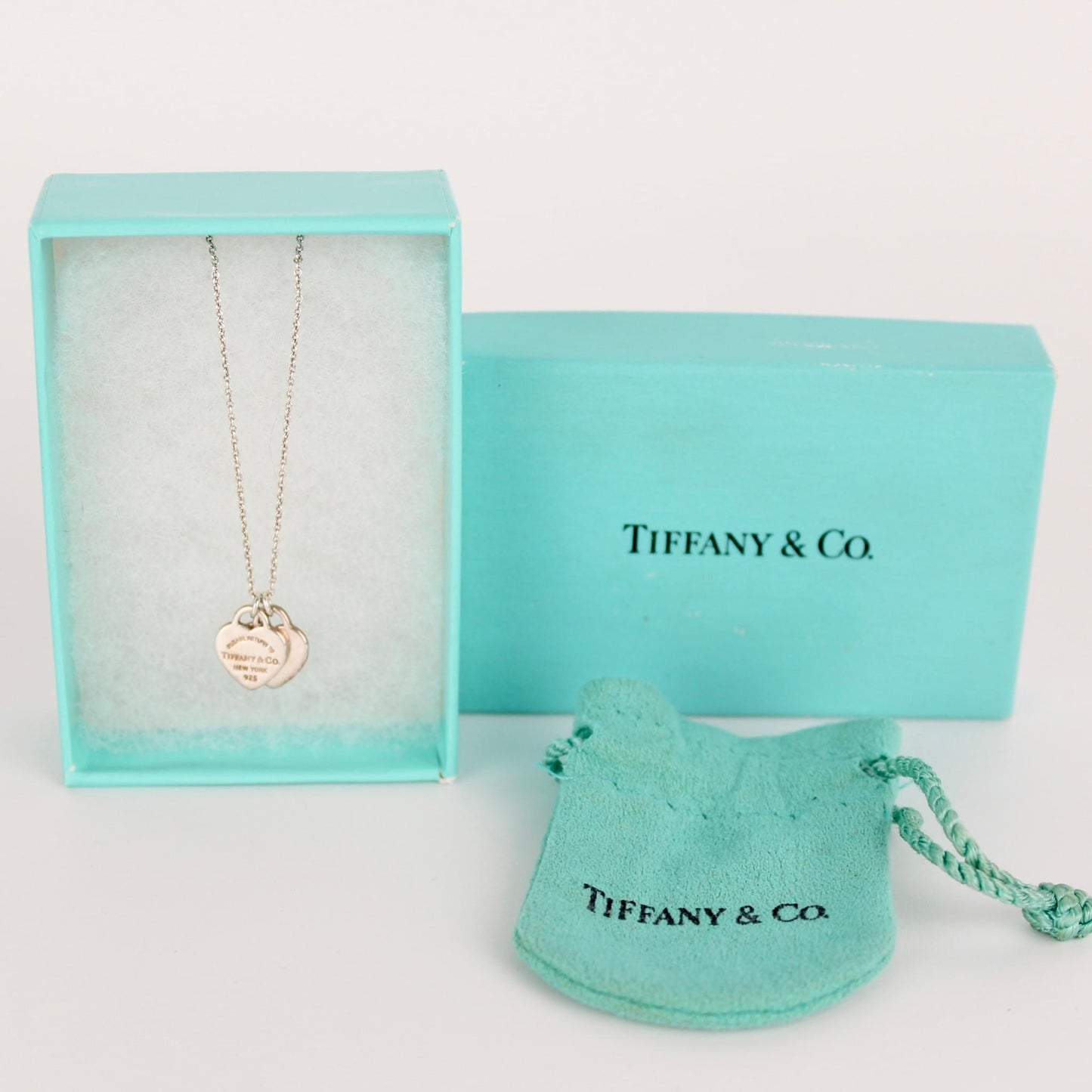 TIFFANY AND CO DOUBLE HEART TAG PENDANT