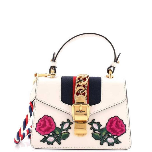 GUCCI White Leather Small Sylvie top Handle

B