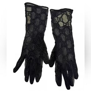 GG TULLE GLOVES WITH GG MOTIF