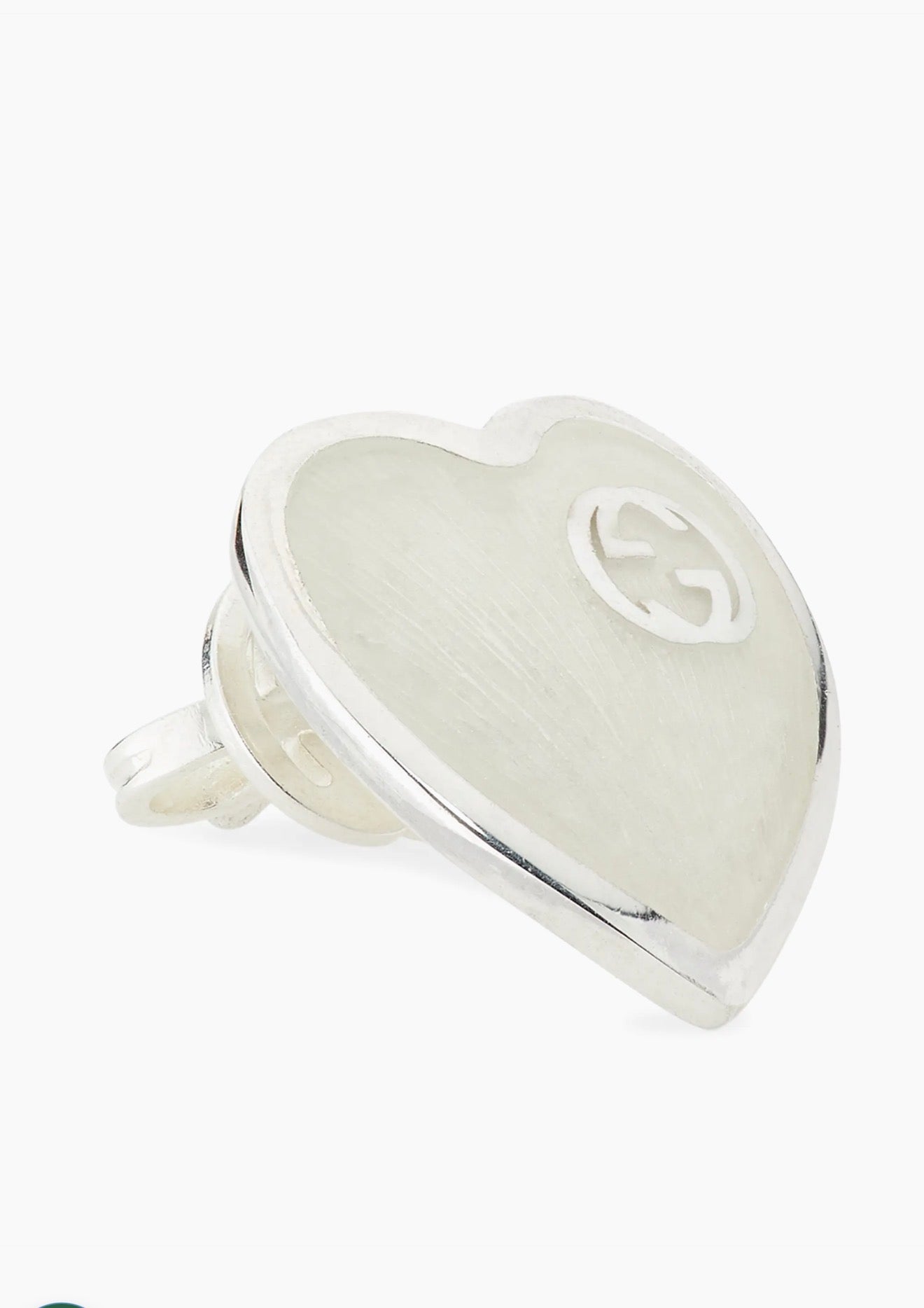 GUCCI GG ENAMEL HEART EARRINGS