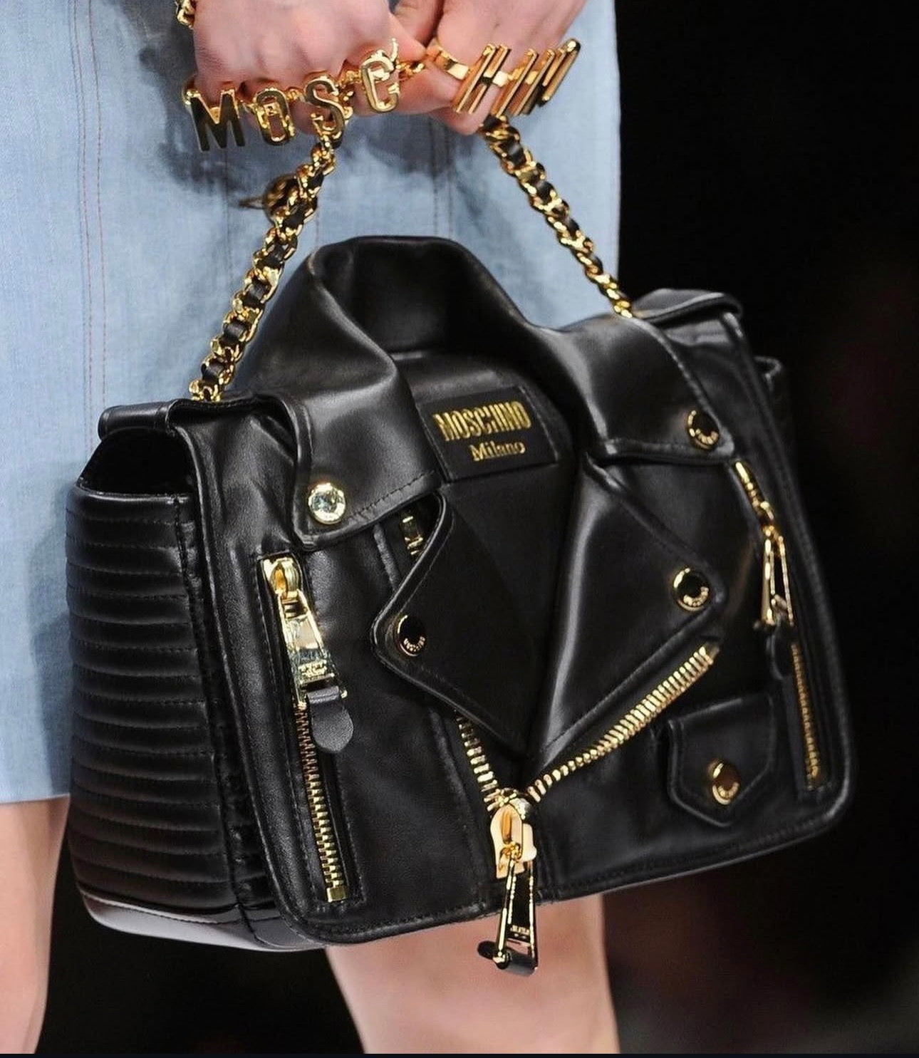 MOSCHINO BIKER MAXI BAG