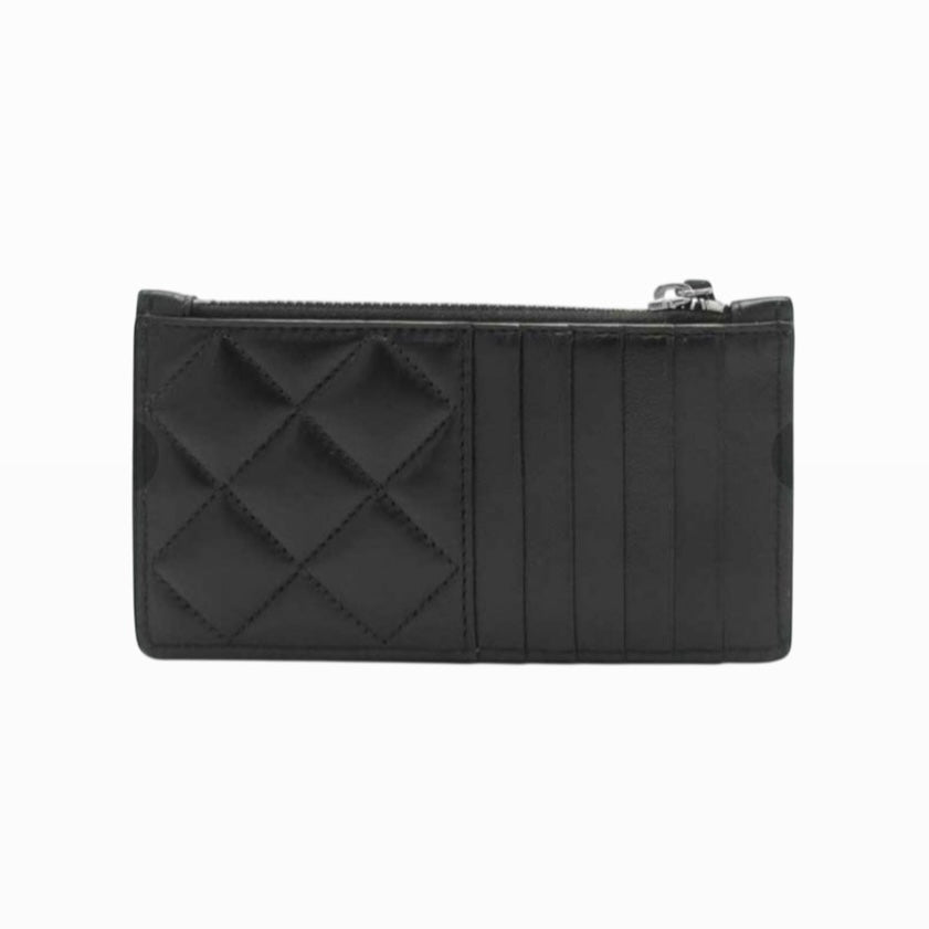 VERSACE MEDUSA HEAD QUILTED BLACK LEATHER