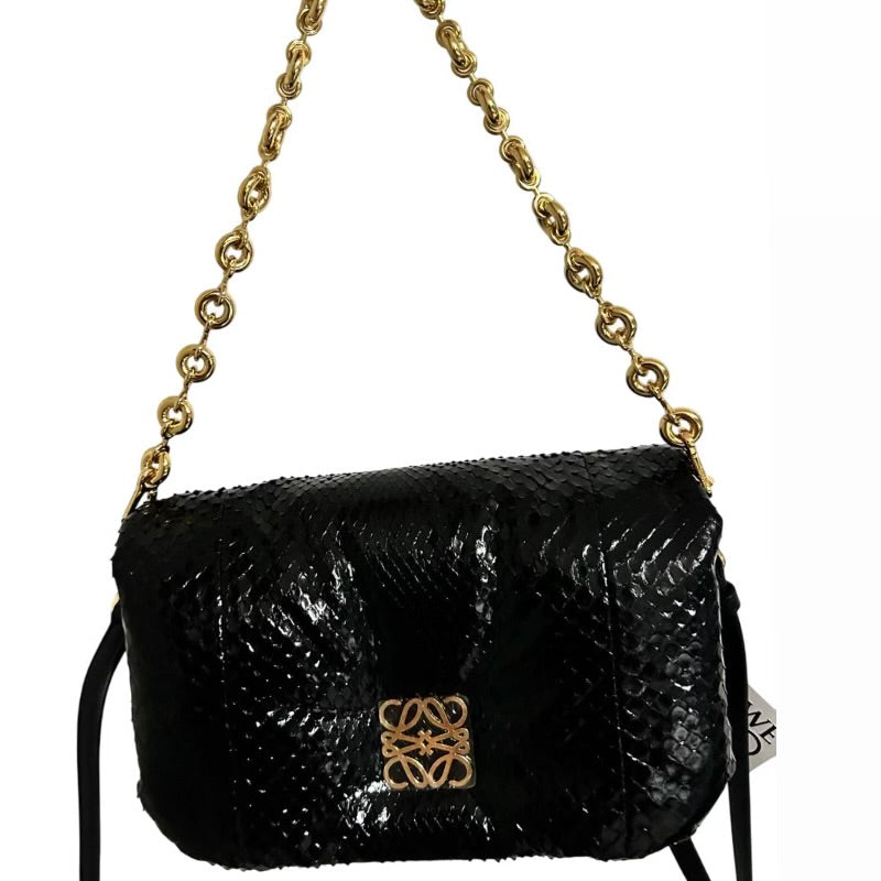 LOEWE MINI PUFFER GOYS BAG IN SNAKE EFFECT LEATHER