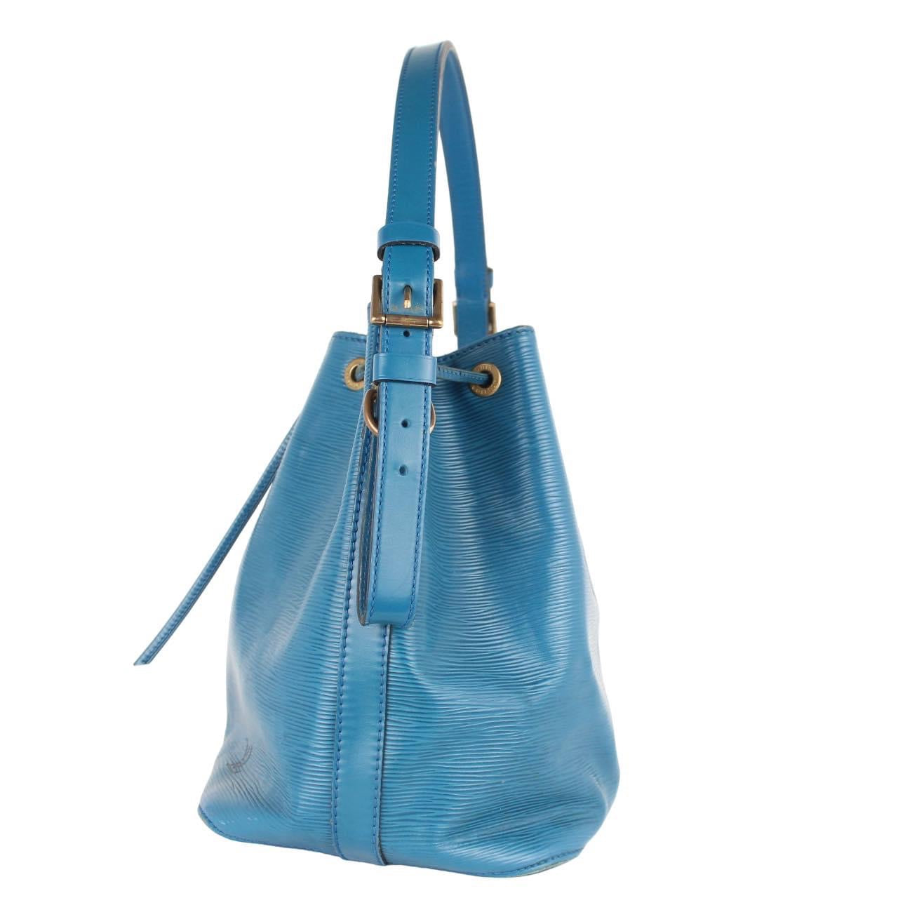 LOUIS VUITTON BLUE TOLDEO EPI NOE DRAWSTRING BUCKET BAG