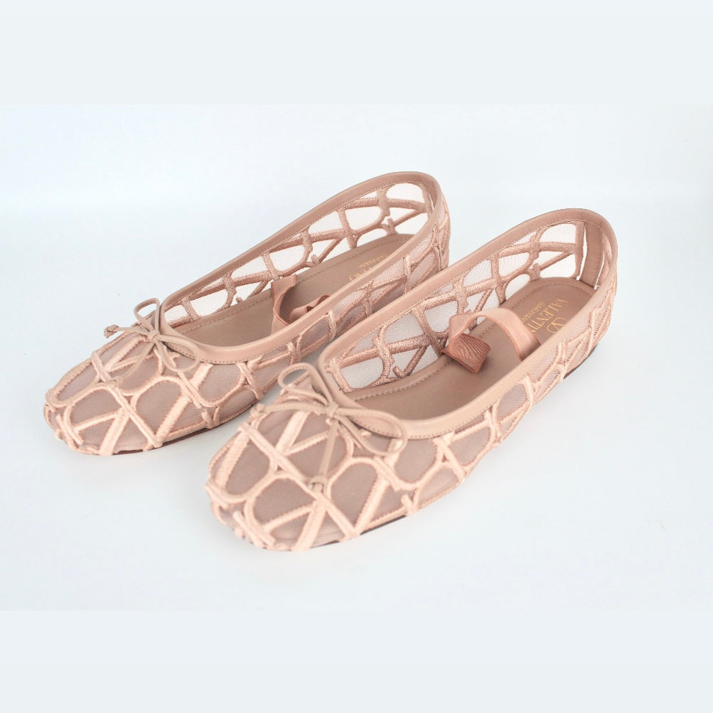 VALENTINO GARAVANI TOILE ICONOGRAPHE BALLERINA SHOES