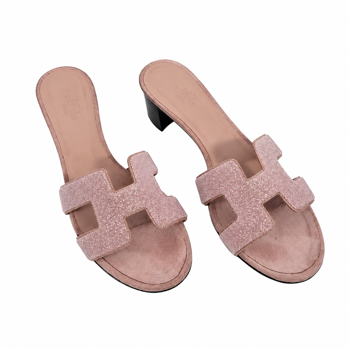 HERMES OASIS GLITTER SANDALS