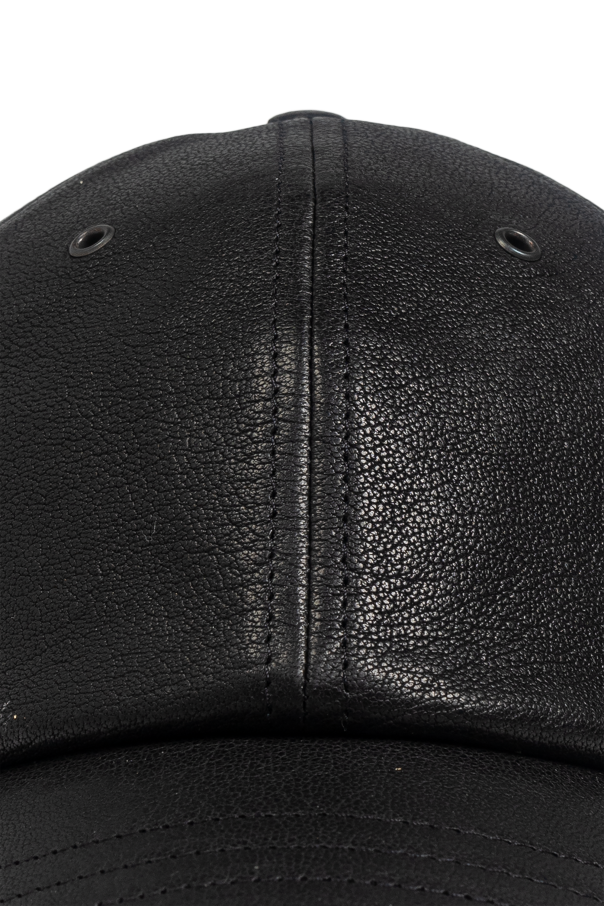 YVES SAINT LAURENT YSL LEATHER CAP WITH LOGO EMBOSSED