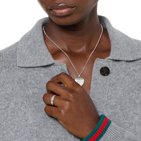 GUCCI GG STERLING SILVER BLIND FOR LOVE RING