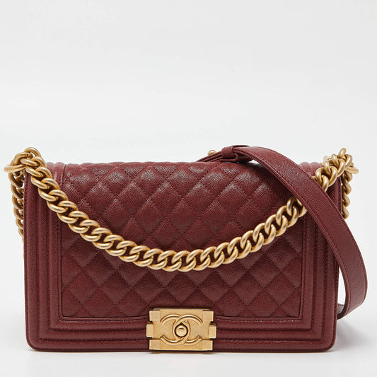 CHANEL CC MEDIUM QUILTED BOY CAVIAR
