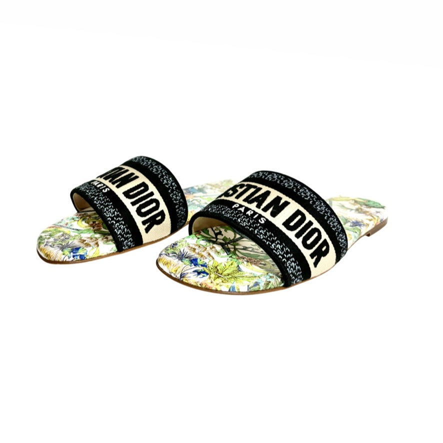 CHRISTIAN DIOR DWAY SLIDE WHITE MULTICOLOR