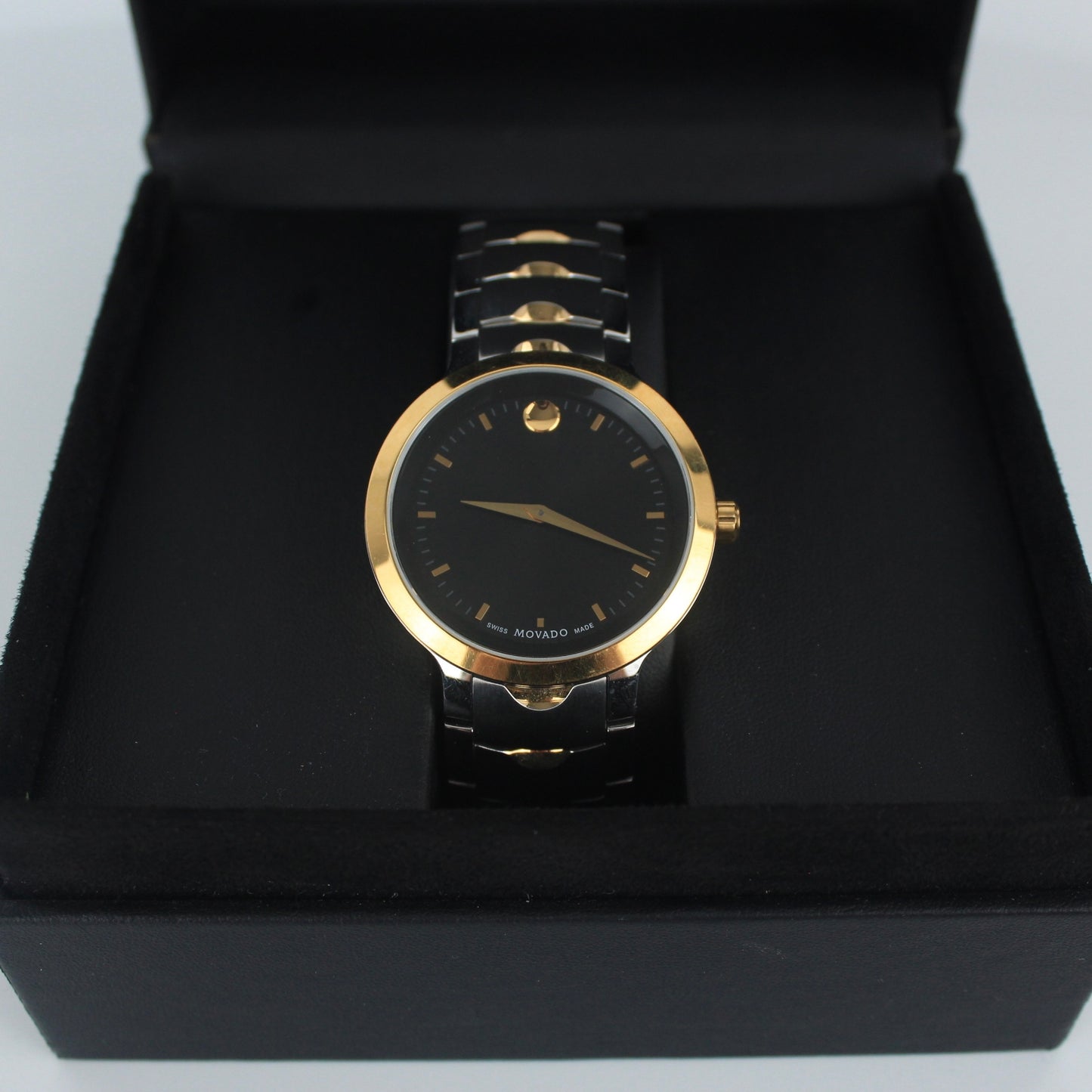MOVADO LUNO BLACK DIAL MEN’S WATCH