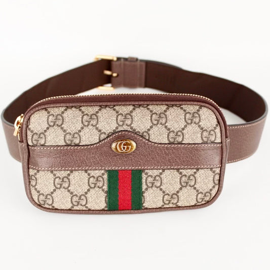 GUCCI OPHIDIA GG SUPREME CANVAS BELT BAG