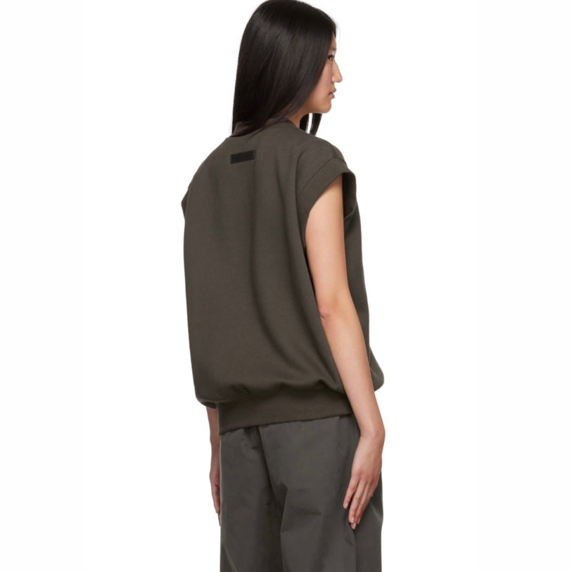 ESSENTIALS GRAY V-NECK VEST