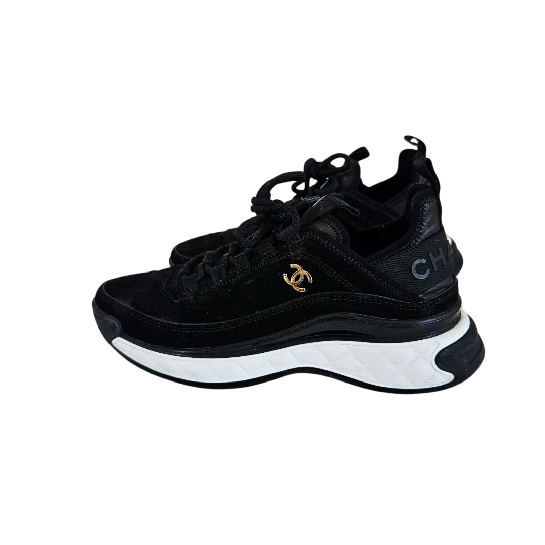 BLACK SUEDE CC LOW TOP SNEAKERS