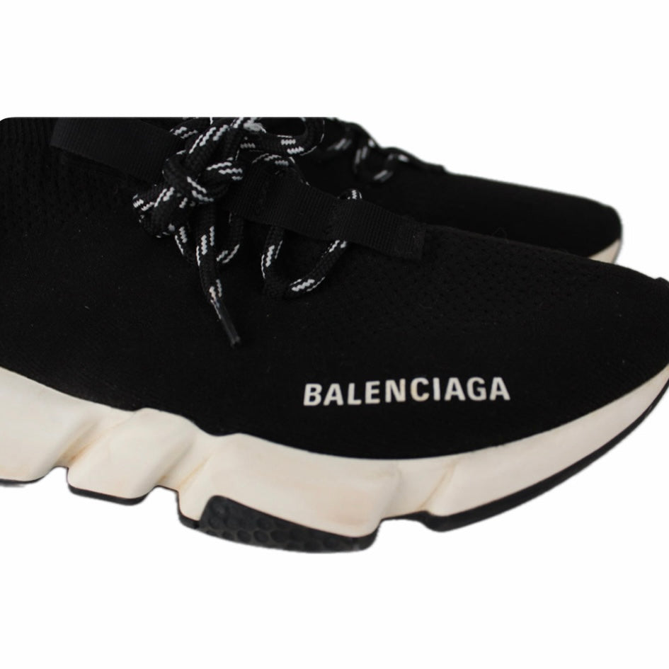 BALENCIAGA BLACK AND WHITE SPEED TRAINERS