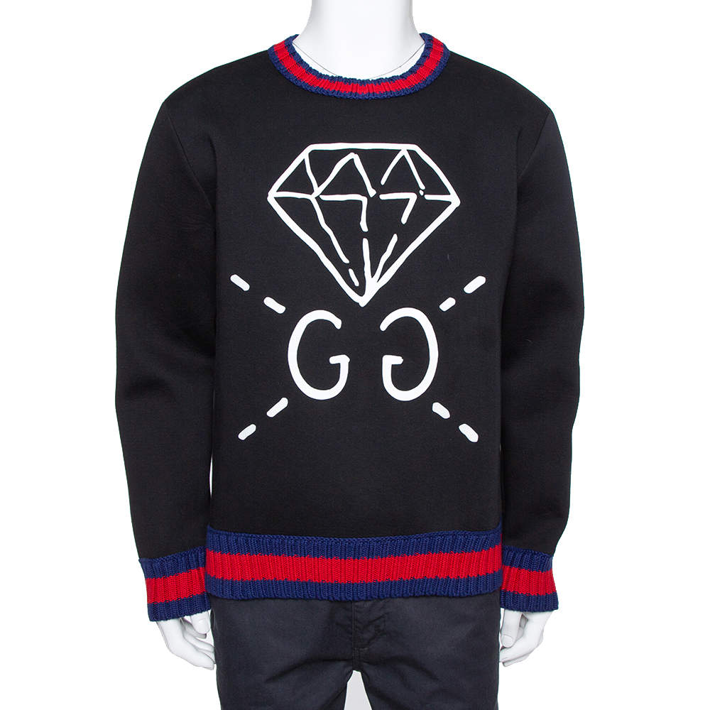 GUCCIGHOST DIAMOND GRAPHIC PRINT SWEATSHIRT
