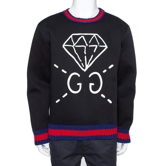 GUCCIGHOST DIAMOND GRAPHIC PRINT SWEATSHIRT